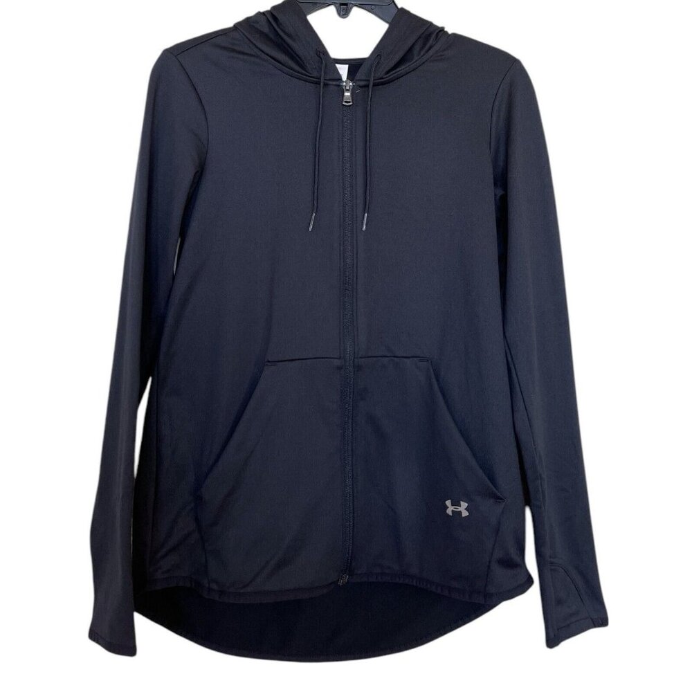 Under Armour Jacket Womens Size XS Black Hooded Full Zip Long Sleeve Ladies‎